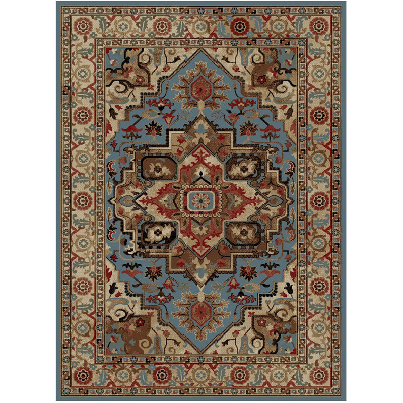 Tapis beige / rouge Heideman, Rectangle 7 pi 10 po x 9 pi 10 po