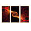 «Orange and Red Fractal Spirals», ensemble de 3 impressions sur toile à cadre flottant-1597455446-1597455447