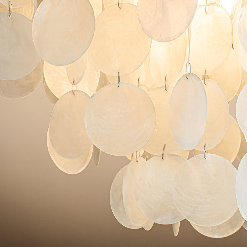 Lustre 4 lumières Camiz Coastal Capiz Tierd Camisa, H 15 po x l 22 po x P 22 po, 4
