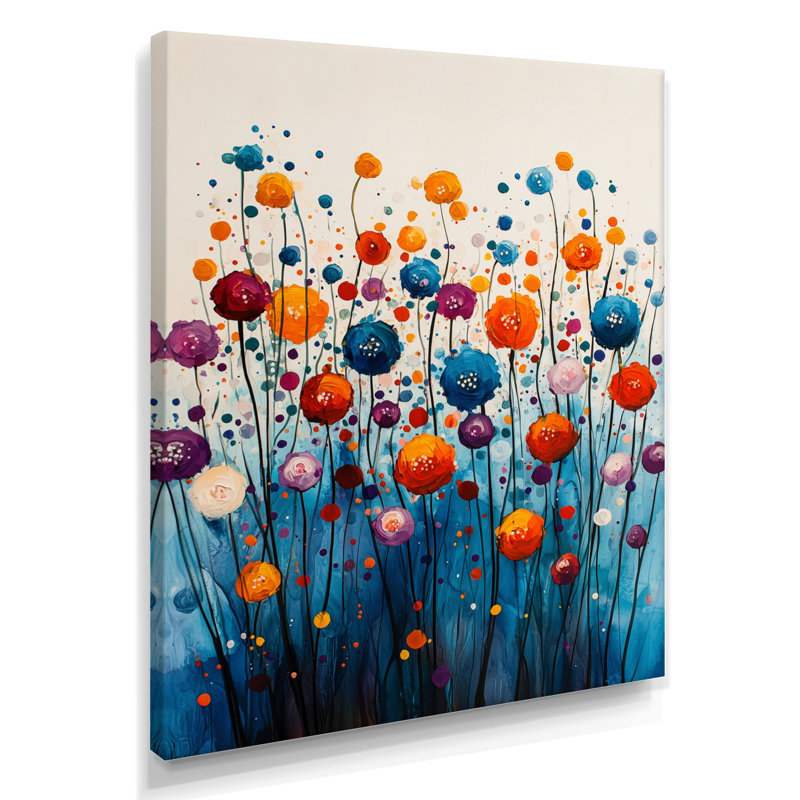 «Fantasy Field Of Ranunculus Flowers I», art sur toile Renoncule, H 44 po x l 34 po, Toile tendue, Ne s’applique pas