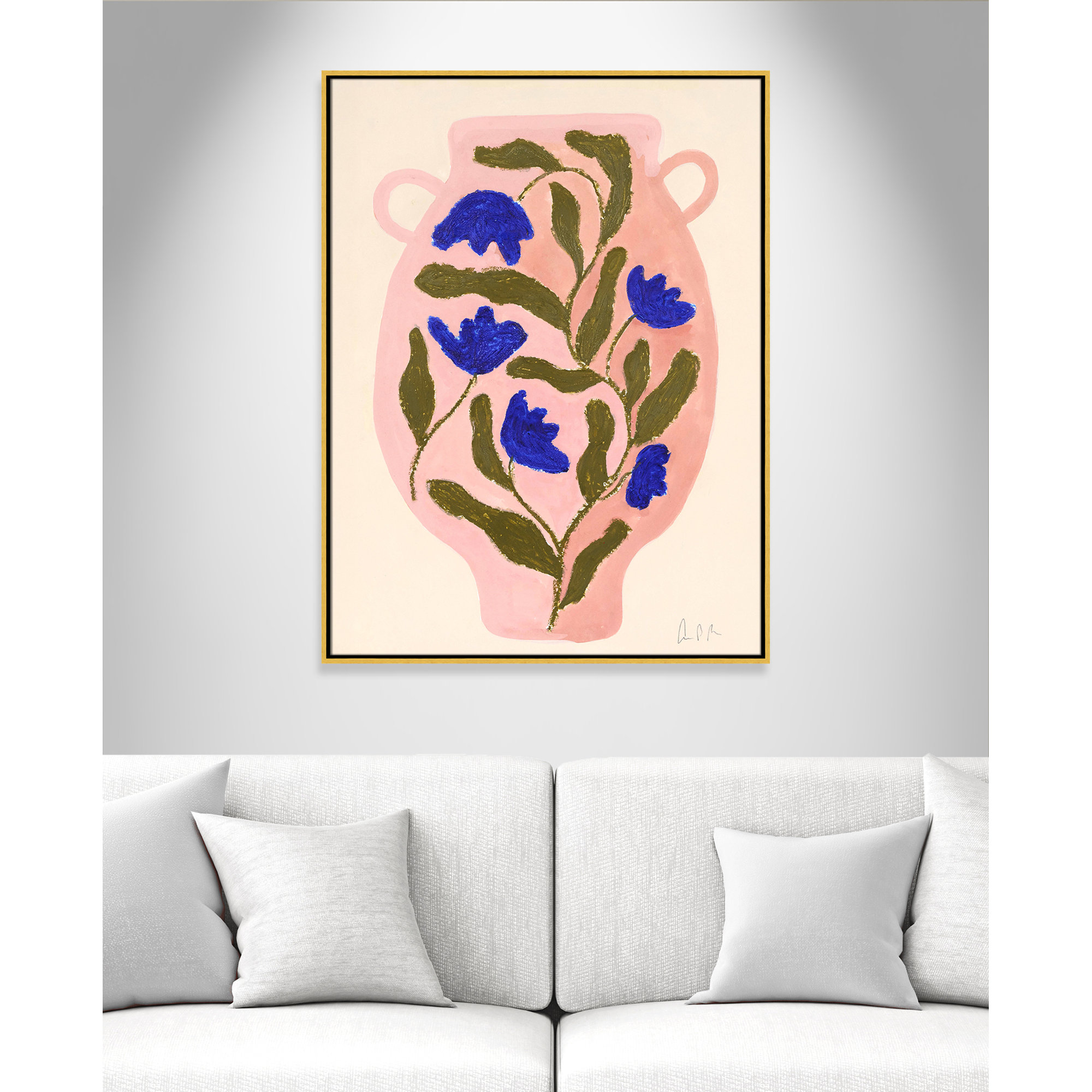Vase No. 01 Print by Camilla Bergqvist, Gold, 41.5" H x 31.5" W