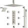 DualJetSpa 15-Spray Patterns 16" & 6" Dual Shower Head, Shower Faucet  System with Thermostatic Rough-in Valve and Body Jets