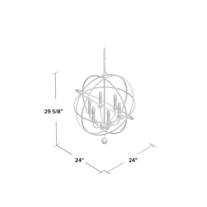 Puma 6 - Light Dimmable Globe Chandelier, Matte Black