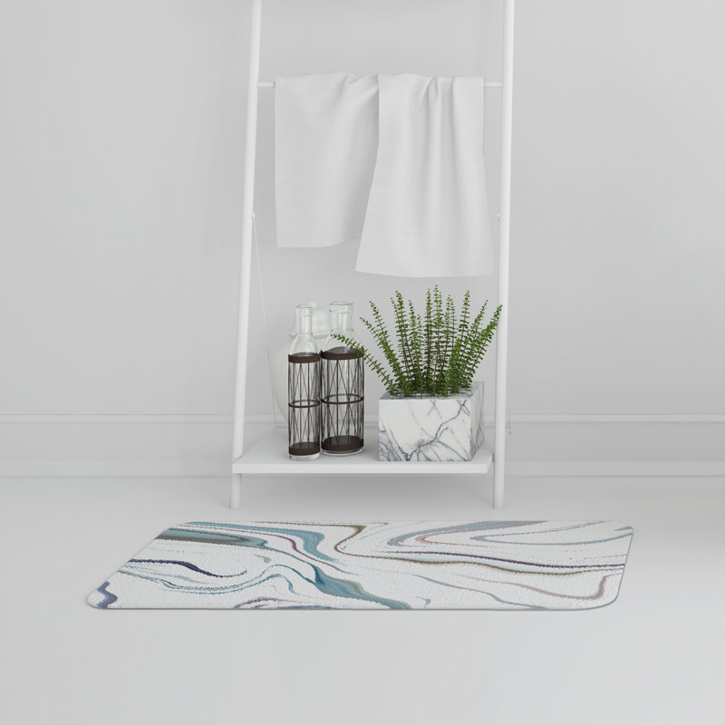 Aivry Memory Foam Non-Slip Bath Rug, Lavender Mist Marble