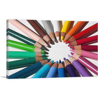 «Circle Color Pencils Home Decor», reproduction de photo sur toile tendue