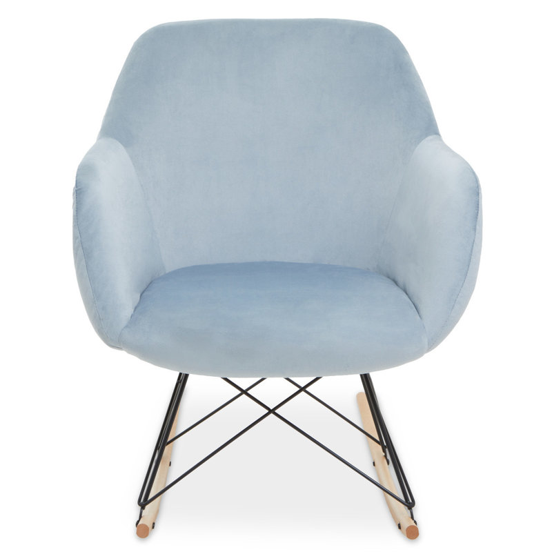Erkson Upholstered Rocking Chair, Blue