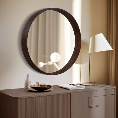 Karrina Accent Wood Round Mirror