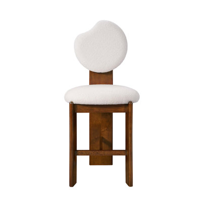 Ensemble de tabourets de bar Mid-Century en bois d'hévéa au design sculptural et au confort moelleux