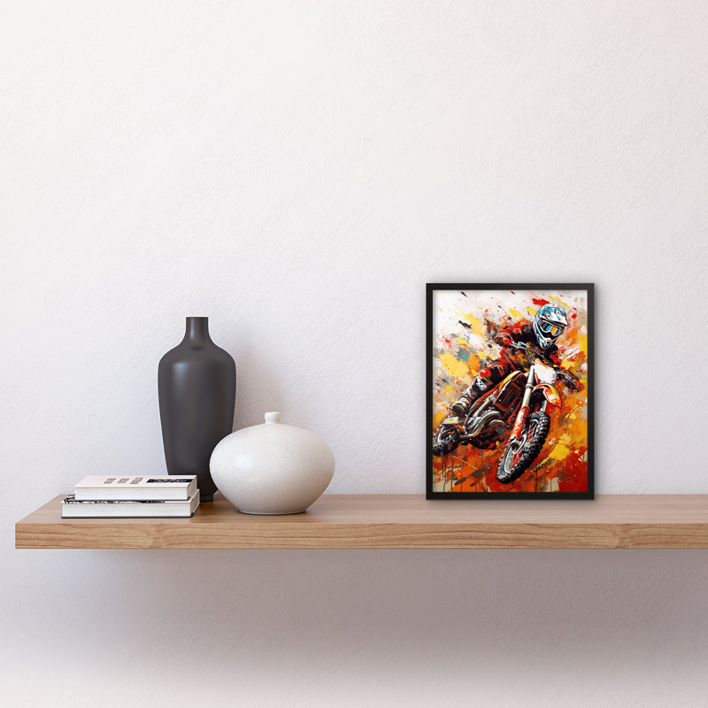 Shaima Motocross Race Motorcycle Sport Oil - Single Picture Frame Print