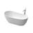 59 Inch Freestanding Solid Surface Soaking Bathtub Matte White 25S28-15PS