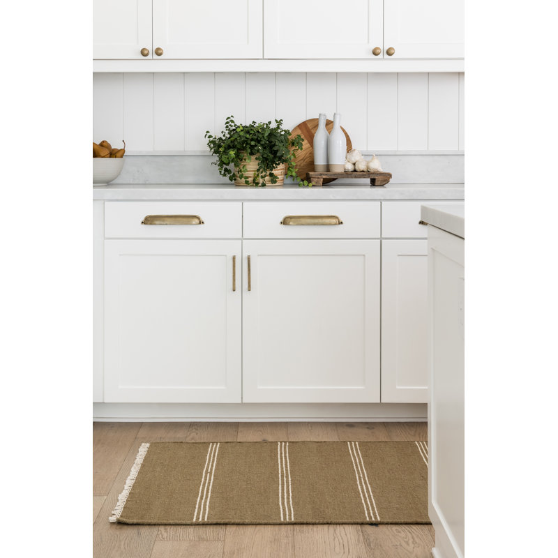 Hand Tufted Striped Indoor Rug, Rectangle 5' x 8'