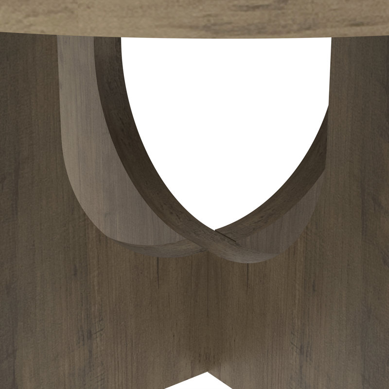 Arvyn Modern 31.5" Cross-Base Round Living Room Coffee Table, Brown