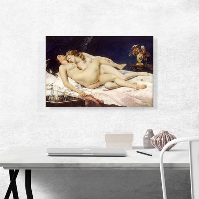 Two Friends Indolence And Lust Le Sommeil Lesbian 1866 by Gustave Courbet - Wrapped Canvas Painting