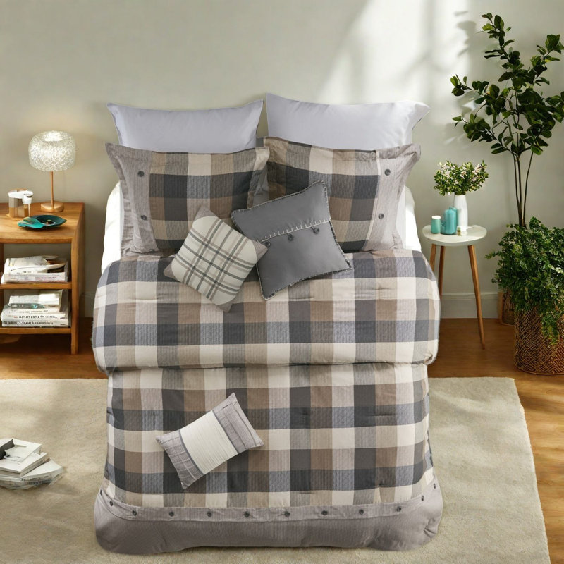 Cozy 7 Piece Bedding Sets, Polyester Cal King Rustic Farmhouse Home