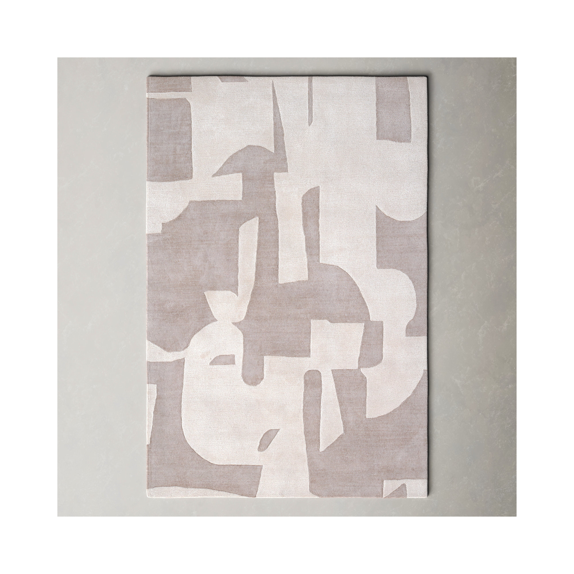 Handmade Abstract Taupe/ Cream Area Rug, Rectangle 6' x 9'