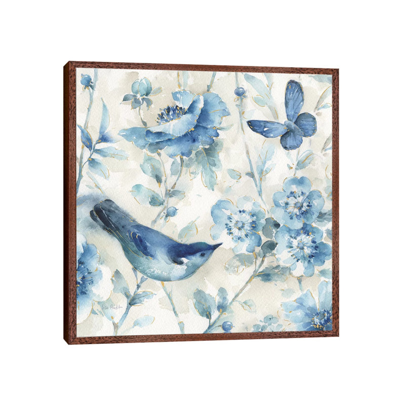 Indigold XI V2 by Lisa Audit - Painting on Canvas, 93.98cm H x 93.98cm W x 3.81cm D, Classic Brown Wood Framed