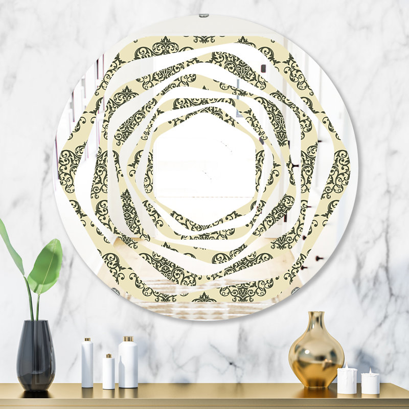Miroir mural sans cadre à motif abstrait, 23,6 po x 23,6 po
