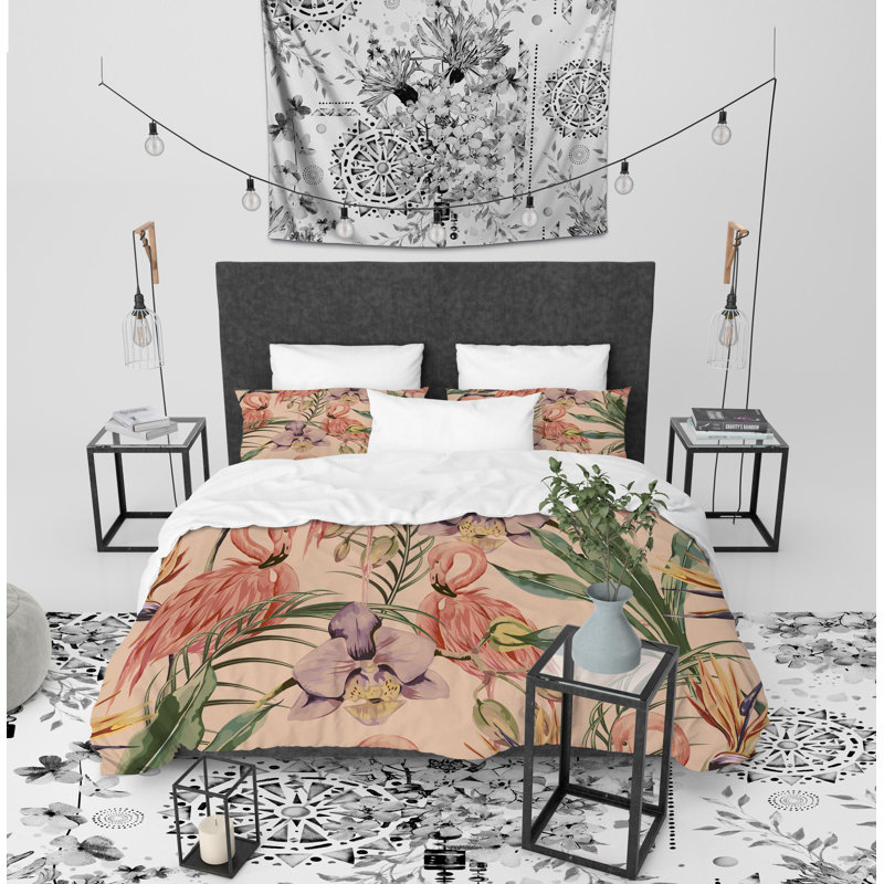 Flamingo Polyester Comforter, Twin Comforter + 1 Standard Pillowcase