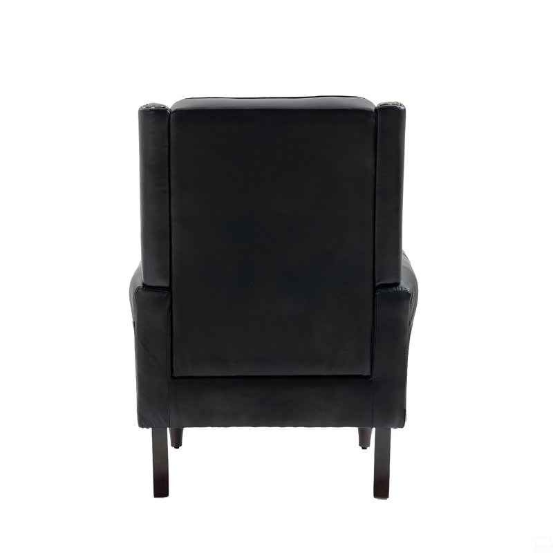 Chaise avec accoudoirs et structure en bois, Noir