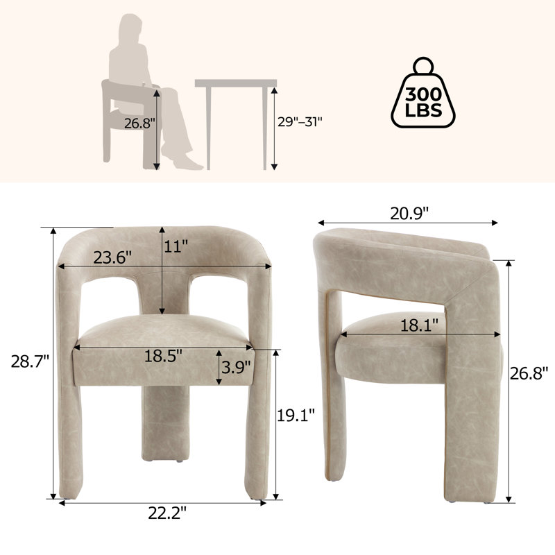 Upholstered No Assembled Dining Chairs Set Of 3, 3, Gray