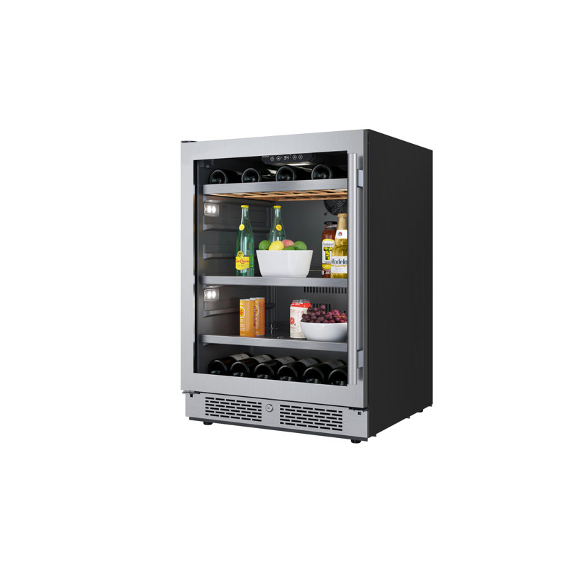 24 Inch Wide 14 Bottle Capacity and 82 Can Capacity Panel Ready Wine and Beverage Cooler, Left