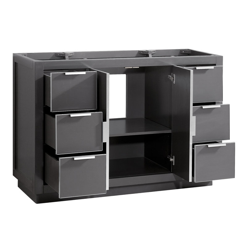 Austen 49'' W Single Vanity, Twilight Gray, White Quartz/Silver