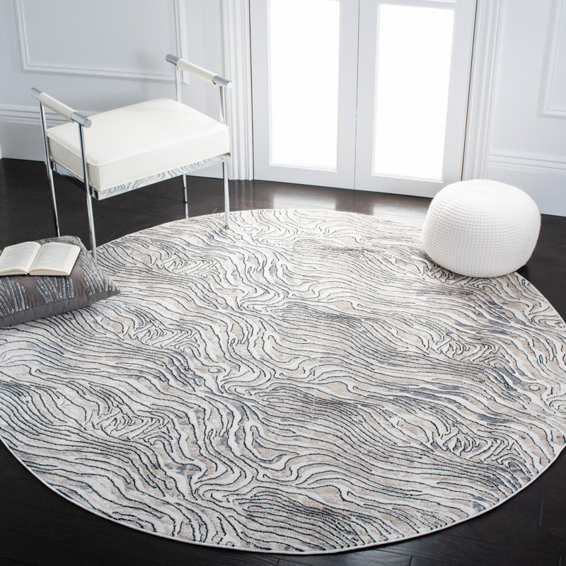 Ahnalise Performance Abstract Rug, Round 6'7"