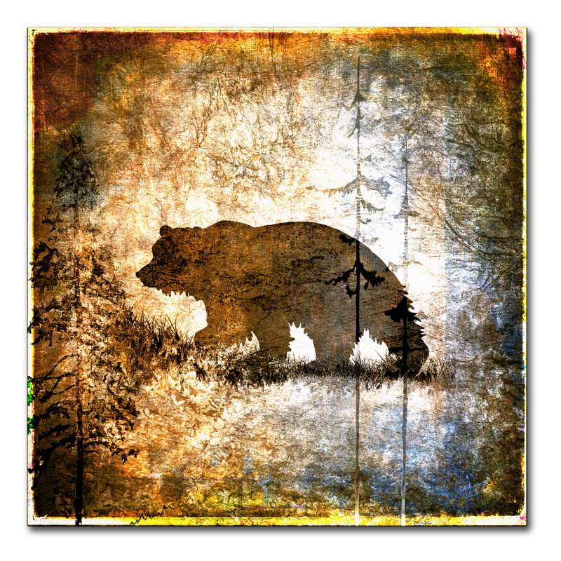 « high country bear », reproduction d’impression sur toile tendue, H 14 po x l 14 po x P 2 po