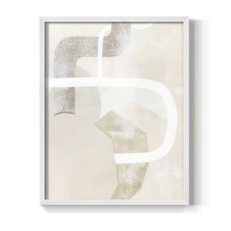 «Quiet Affection I», reproduction encadrée - bois massif, Cadre simple blanc, H 10 po x l 8 po