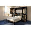 Grand lit escamotable mural avec placard, tiroirs et tablettes