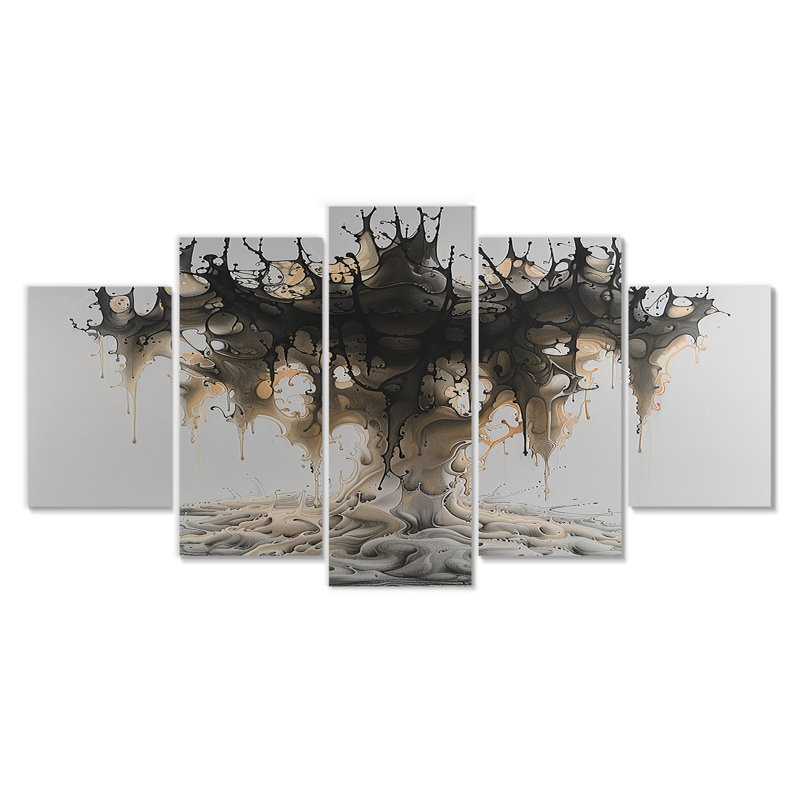 «Ethereal Tree Awakening Art», ensemble de 5 décorations murales abstraites, H 32 po x l 60 po