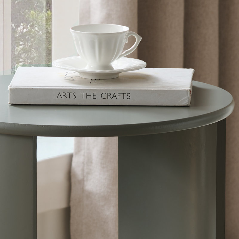 Round Side Table with Storage, 3-Tier Small Accent End Table for Living Room, Bedroom, Bedside, Office, Space-Saving Nightstand - Grey