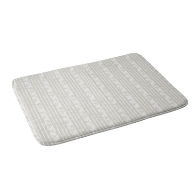 Little Arrow Design Co bamboo stripes neutral Memory Foam Bath Mat