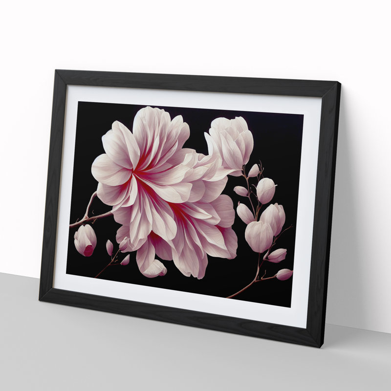 Amazing Flowers - Single Picture Frame Print, 46cm H x 64cm W x 2cm D, Black