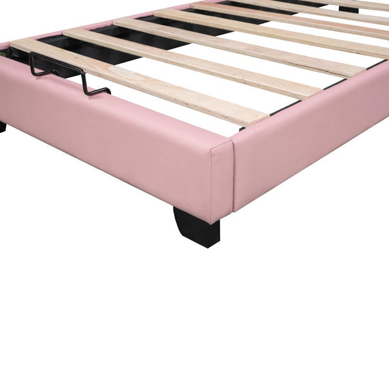 Amelia Upholstered Bed, White, European Single (90 x 200cm)