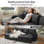 U‑shaped sleeper sectional couch bed, 3‑in‑1 convertible pull‑out sofa bed with hidden storage, USB ports and cup holders for living room-410360128