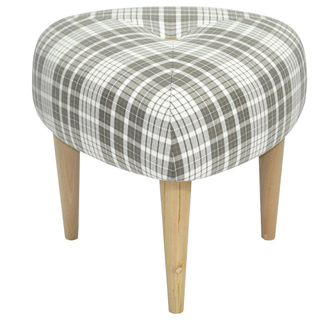 Manufactured Wood Accent Stool, Cream and grey