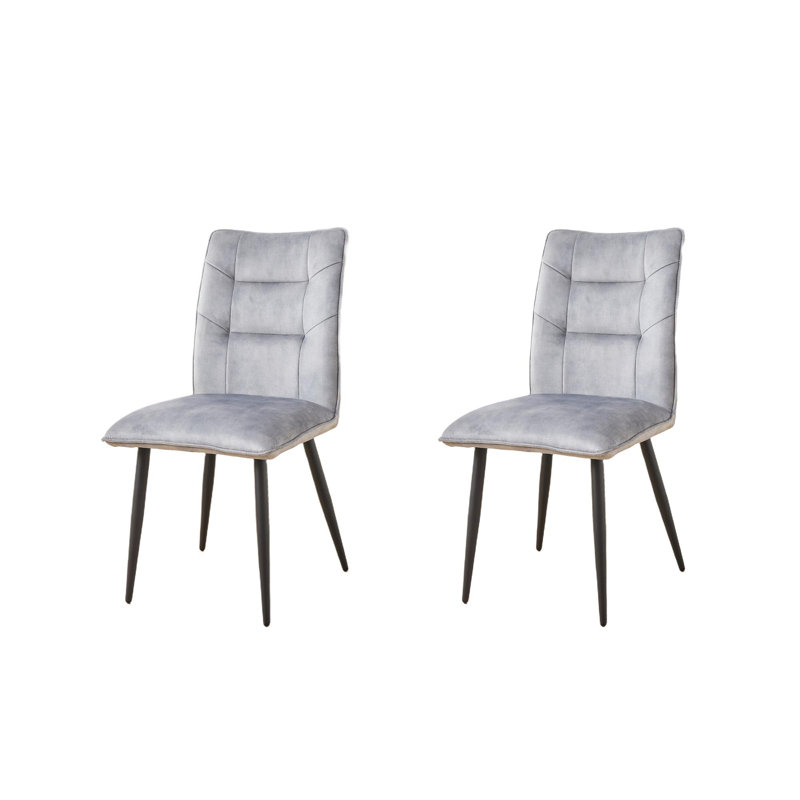 Ensemble de 2 chaises en velours Modern, Gris