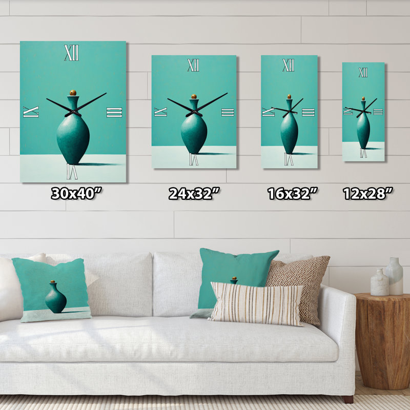 Horloge murale surdimensionnée turquoise Tenpin, Très grand