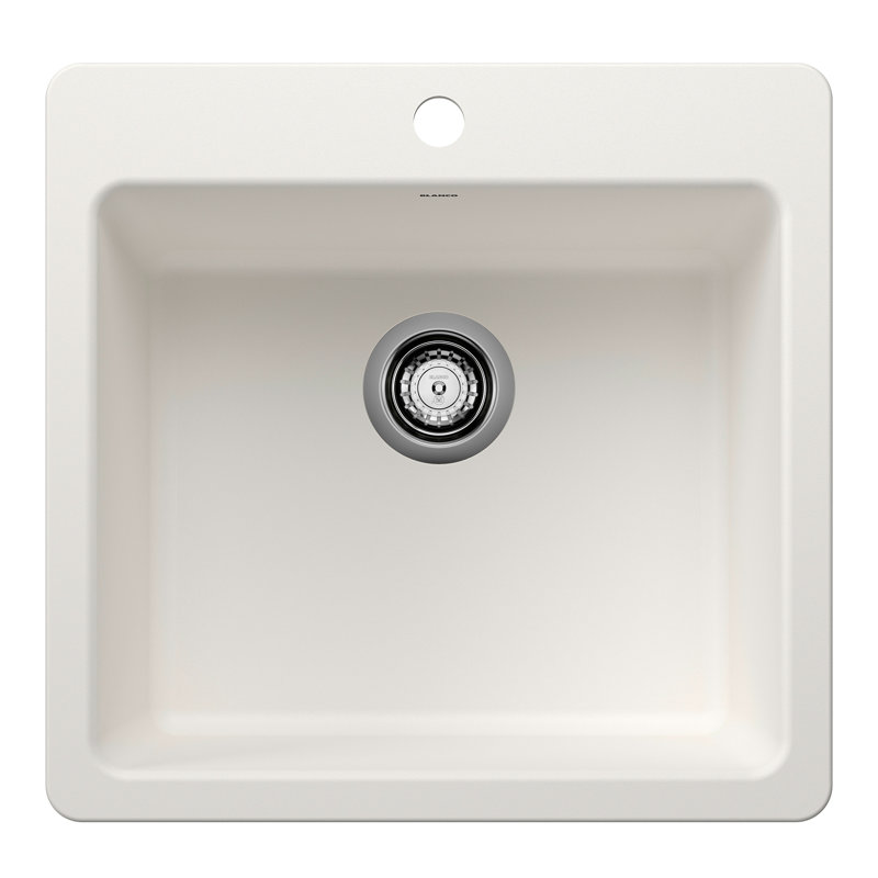 Évier de cuisine à simple cuve 21 "LGR SILGRANIT - blanc, White