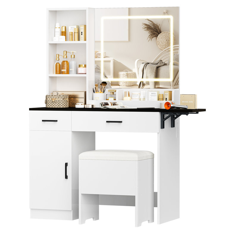 Coiffeuse avec miroir et lumières