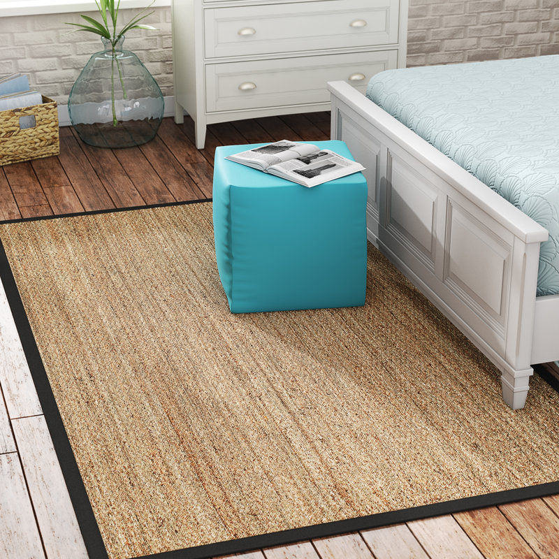 Ellicott Solid Colour Bamboo Slat / Seagrass Area Rug, Rectangle 122 x 183cm
