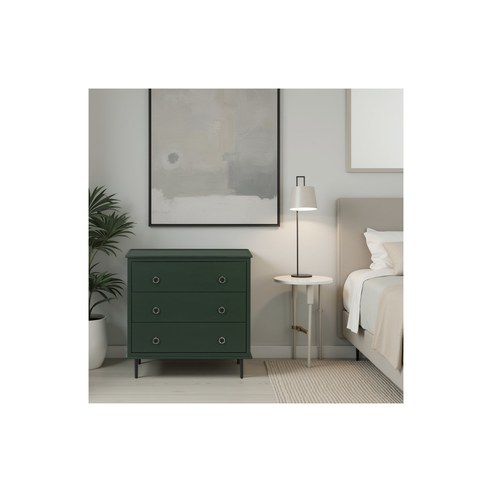 Shillington 3 DRAWER NIGHTSTAND, Black