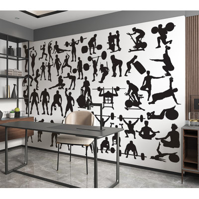 Premium Wallpaper Wall Mural - Fitness Silhouette