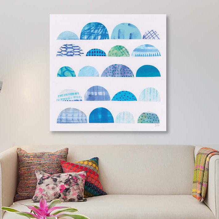 « half moon abstract i », impression sur toile, H 26 po x l 26 po x P 1,5 po, Pas de tapis, Toile tendue