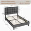 Size Modern Upholstered Bed Frame with Adjustable Square Tufted Headboard-93363909-99170190