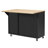 51" Fluted Kitchen Island with Drop Leaf, Farmhouse Accent Kitchen Island on Wheels with Internal Storage Rack-459377380