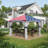 Outsunny 10' x 10' Pop Up Canopy Tent with Netting, Instant Tents for Parties, Height Adjustable, with Wheeled Carry Bag and 4 Sand Bags for Outdoor, Garden, Patio-98262062