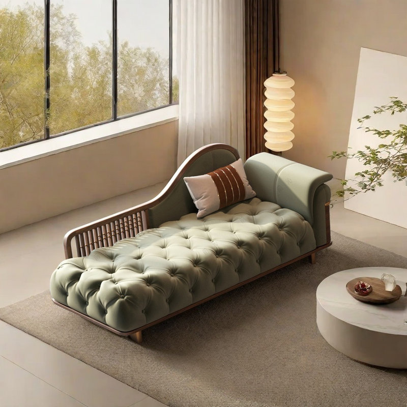 Chaise longue en similicuir de luxe, Orienté à droite