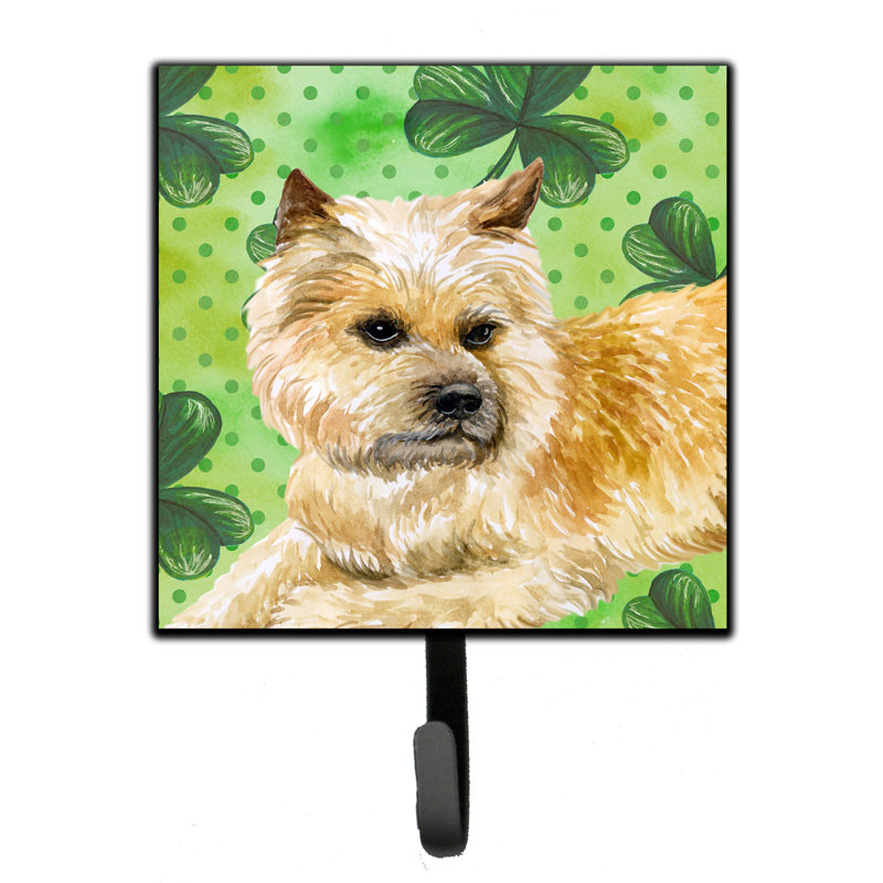 Markle Metal Wall Organizer with Key Hooks, Brown/Salmon/Blue, Cairn Terrier